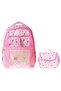 Girl's Primary School Backpack and Lunch Set - Pink with Teddy Bear Print Setcc-C4062B - 2