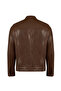 Mane Men's Brown Judge Collar Leather Jacket 26Sgd66002Z - 4