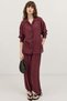 Burgundy Lace-Up Balloon Women's Trousers - 2
