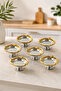 Modzella Silver Set of 6 Sugar Bowl, Turkish Delight Bowl, Snack Bowl, Coffee Side Bowl, Gold Frame Presentation Bowl, Decorative Bowl