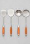 4-Piece Japanese Style Serving Set - Professional 304 Quality Stainless Steel - Acacia Wood Handle - Extra Quality - Ladle - Spatula - Colander