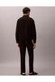 Straight Seersucker Half Elastic Men's Semi-Elastic Straight-Leg Pants Black - 2