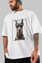 For Dog Lovers White Oversize T-Shirt with 12 Pre-Printed Dog Images 100% Cotton Unisex Dog Lover Premium Design - 3