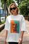 For Dog Lovers 1 White Oversized T-Shirt with Front Dog Print 100% Cotton Unisex Dog Lover Premium Design - 5