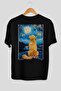 For Dog Lovers 6 Black Oversize T-Shirt with Dog Print on the Back 100% Cotton Unisex Dog Lover Premium Design
