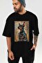 For Dog Lovers 25 Front Dog Print Black Oversize T-Shirt 100% Cotton Unisex Dog Lover Premium Design - 7