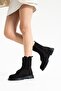 Black Nubuck Genuine Leather Women's Boots 22730-2 g - 3