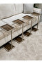 طقم طاولات خدمة شمباني زجاج بني – 4 قطع