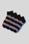 Women's 4-Pack Bamboo Booties Socks with Stripe Pattern