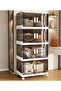 4-Tier Foldable Storage Cabinet with Wheels 60 x 35 x 125 cm - PP Plastic Organizer Cabinet