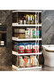 4-Tier Foldable Storage Cabinet with Wheels 60 x 35 x 125 cm - PP Plastic Organizer Cabinet - 2