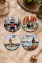 Istanbul Themed Set of 4 Coasters 9 cm Round Mdf Digital Printing - 2