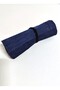 Navy Blue Patchwork Denim Design Roll-Up Brush Holder Pen Holder - 6