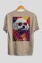 For Dog Lovers 39 Back Dog Print Beige Oversize T-Shirt 100% Cotton Unisex Dog Lover Premium Design