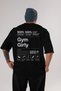 Gym Girly Oversize Back Printed Black T-Shirt 100% Cotton Streetwear Premium Comfortable Fit - 2