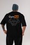 Gym Hub Oversize Back Printed Black T-Shirt 100% Cotton Streetwear Premium Comfortable Fit - 2
