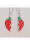 2-Pack Strawberry Model Magnetic Chain Necklace, Friendship Necklace, Best Friends - 2