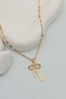 Gold Color Steel Pendant Set Sun Bow Cherry Figured Stone Women's Necklace - 4