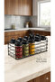 10-Piece Glass Spice Rack with Spoons and Countertop Stand