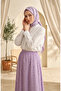 Elastic Waist Floral Patterned Skirt 0315-02 Lilac - 3