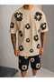 Trendy Floral Patterned Unisex Oversize Two-Piece Set