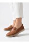 Women's Tan Genuine Leather Orthopedic Soft Sole Casual Shoes - 3
