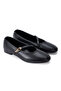 Black Buckle Detailed Elastic Women's Ballerinas - 4