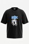 Acdc Angus Young Design Back Printed Cotton Black Oversize T-Shirt
