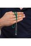 Green Crimped Amber Prayer Beads with Metal Tassels - 4