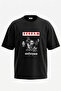 Scream Ghostface_1 Design Back Printed Cotton Black Oversize T-Shirt
