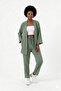 Premium Wrinkled Fabric Casual Cut Kimono Jacket Double Set - 5