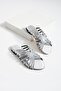 Women's Silver Stone Flat Sole Slippers Lusina - 2