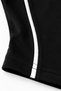 A Embroidered Black Zippered Crop Blouse with Piping Detail, Stand-Up Collar, Embroidered Stretchy Short Sleeves, 100% Cotton - 7