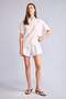 100% Cotton Regular Waist Lace Trim Flared Hem White Shorts H0178Ax26Sp