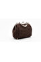 Handmade Evening Dress Classic Knitted Hand Shoulder Bag Raffia Rope Coffee Color - 2