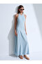90586 100% Lyocell Halter Neck Dress-Blue - 2