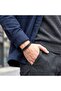 Black Steel Chain Braided and Leather Men's Bracelet - 21 cm - 2