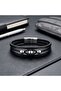 Steel Ball and Black Leather Bracelet 31684B8D1 - 4