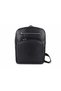 Men's Black Genuine Leather Backpack with Laptop Compartment and Multiple Zippers and Laptop Bag