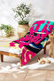 90S Summer Themed Beach Towel - Pop Art Fuchsia Turquoise Bath Beach Cover Pool Sea Bath - 6