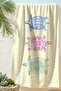 Children's Beach Towel with Sea Turtle Figure - Pastel Marine Quick-Drying Microfiber Towel - 2