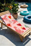 Heart Themed Beach Towel with Tiger Figure - Bohemian Pink Red Pool Sea Bath Beach Cover - 2