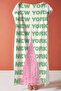 City-Themed New York Beach Towel - Modern Typographic Pink Green Quick-Dry Microfiber Towel - 4