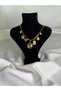 Gold Color Sun and Moon Figured Charm Chain Steel Necklace