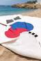 Korean Flag Themed White Beach Towel - Minimalist Far East Style Quick-Dry Microfiber Towel - 3