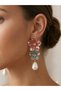 Special Design Long Earrings with Flower Figures and Pearl Detail – Stylish and Aesthetic Accessory - 2