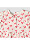 Round Neck Short Sleeves A-line Dress with Heart Print - 6
