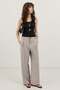 Light Gray Wide Leg Pleated Trousers - 2