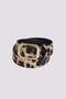 Women's 110cm Gold Buckle Leopard Patterned Women's Belt - 2