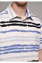 Regular Fit Shirt Neck Striped Men's Blue Short Sleeve Shirt - 4
